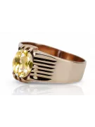 Oro rosa antiguo original de 14k Peridoto amarillo Anillo Estilo vintage vrc007r