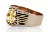 Yellow Peridot Original Vintage 14K Rose Gold Ring Vintage style vrc007r