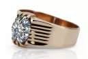Klasický vinobraní prsten Cubic Zirconia Originální vinobraní 14k z růžového zlata VRC007r