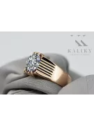 Anillo Joyería vintage Circón Oro rosa antiguo original de 14k vrc007r