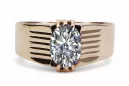 Klasický vinobraní prsten Cubic Zirconia Originální vinobraní 14k z růžového zlata VRC007r