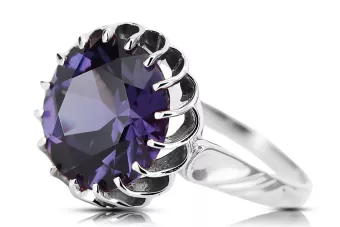 Plata de ley 925 anillo Alexandrite ruso soviético estilo vintage vrc035s