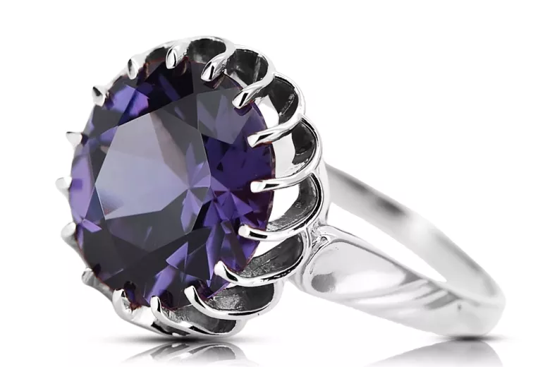 Sterling silver 925 Alexandrite ring Russian Soviet Vintage style vrc035s