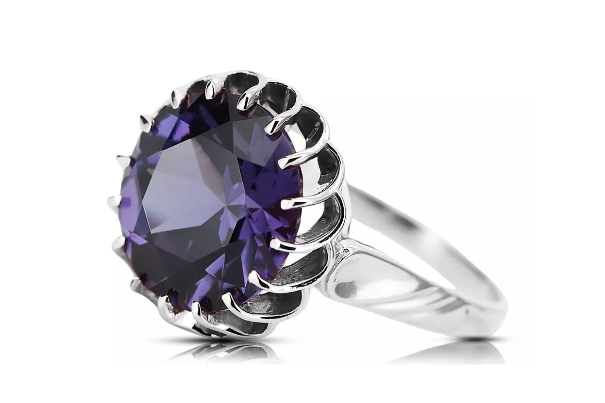 Sterling silver 925 Alexandrite ring Russian Soviet Vintage style vrc035s