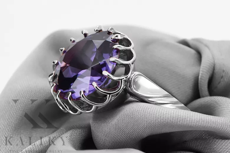 Sterling silver 925 Alexandrite ring Russian Soviet Vintage style vrc035s