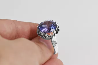 Sterling silver 925 Alexandrite ring Russian Soviet Vintage style vrc035s