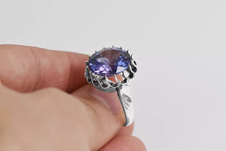 Sterling silver 925 Alexandrite ring Russian Soviet Vintage style vrc035s