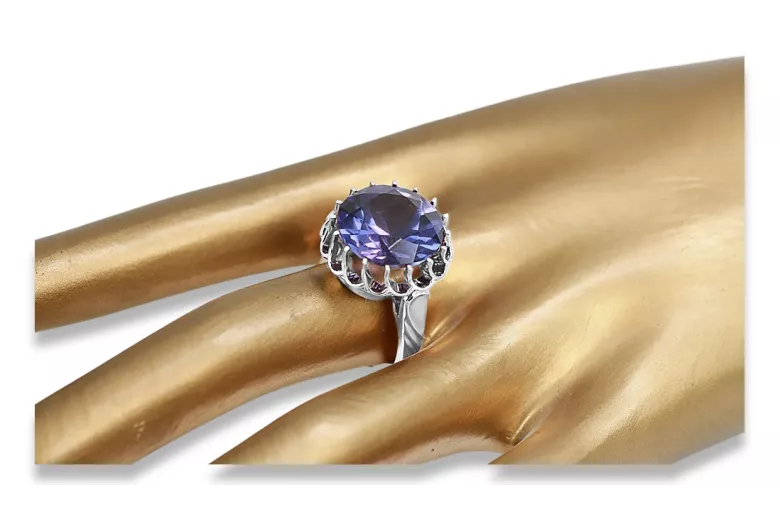 Sterling silver 925 Alexandrite ring Russian Soviet Vintage style vrc035s