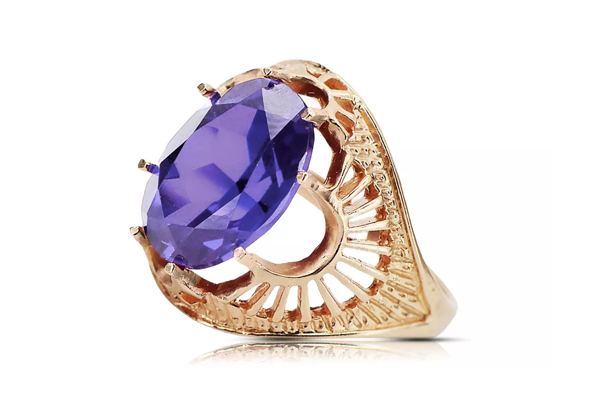 Russian Soviet rose 14k 585 gold Alexandrite Ruby Emerald Sapphire Zircon ring vrc014 Russian Soviet rose 14k 585 gold Alexandrite Ruby Emerald Sapphire Zircon ring vrc014