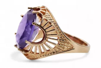 Russian Soviet rose 14k 585 gold Alexandrite Ruby Emerald Sapphire Zircon ring  vrc014