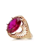 Artisanat vintage Anneau Rubis Or rose 14 carats vintage d'origine vrc003r