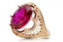 Joyería vintage Anillo Rubí Oro rosa antiguo original de 14k vrc003r