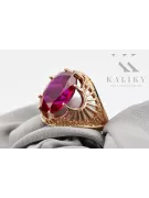 Joyería vintage Anillo Rubí Oro rosa antiguo original de 14k vrc003r