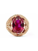 Joyería vintage Anillo Rubí Oro rosa antiguo original de 14k vrc003r
