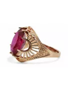 Joyería vintage Anillo Rubí Oro rosa antiguo original de 14k vrc003r