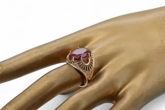 Rubin Oryginalny wyrób Vintage 14k z różowego złota Pierścionek Styl Vintage vrc003r