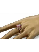 Rubin Oryginalny wyrób Vintage 14k z różowego złota Pierścionek Styl Vintage vrc003r