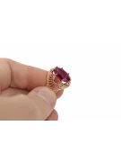 Joyería vintage Anillo Rubí Oro rosa antiguo original de 14k vrc003r