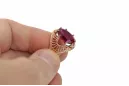 Joyería vintage Anillo Rubí Oro rosa antiguo original de 14k vrc003r