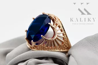 Ring Vintage Schmuck Saphir Originales Vintage-Roségold aus 14 Karat vrc003r