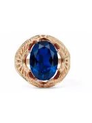 Ring Vintage Schmuck Saphir Originales Vintage-Roségold aus 14 Karat vrc003r