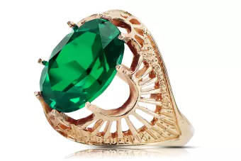 Original Vintage 14K Rose Gold Emerald Ring Vintage Jewlery vrc003r