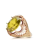 Péridot jaune Or rose 14 carats vintage d'origine Anneau Style vintage vrc003r