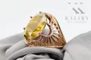 Жълт перидот Оригинално ретро 14k розово злато Пръстен Винтидж стил vrc003r