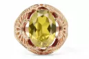 Péridot jaune Or rose 14 carats vintage d'origine Anneau Style vintage vrc003r