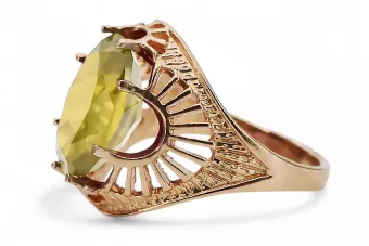 Péridot jaune Or rose 14 carats vintage d'origine Anneau Style vintage vrc003r