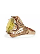 Péridot jaune Or rose 14 carats vintage d'origine Anneau Style vintage vrc003r