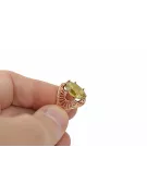 Péridot jaune Or rose 14 carats vintage d'origine Anneau Style vintage vrc003r