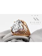 Anillo Artesanía vintage Circón Oro rosa antiguo original de 14k vrc003r