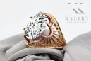 Anillo Artesanía vintage Circón Oro rosa antiguo original de 14k vrc003r