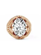 Anillo Artesanía vintage Circón Oro rosa antiguo original de 14k vrc003r