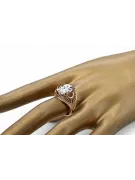 Anillo Artesanía vintage Circón Oro rosa antiguo original de 14k vrc003r