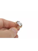 Anillo Artesanía vintage Circón Oro rosa antiguo original de 14k vrc003r