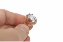 Anillo Artesanía vintage Circón Oro rosa antiguo original de 14k vrc003r