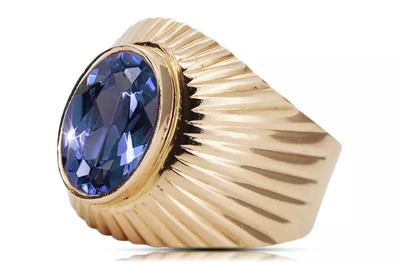 Russische Sowjetrose 14K 585 Gold Alexandrite Rubin Smaragd Saphir Zirkon Ring VRC127