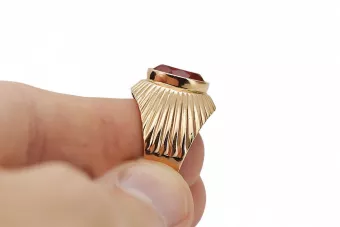 Rubí Oro rosa antiguo original de 14k Anillo Estilo vintage vrc127r