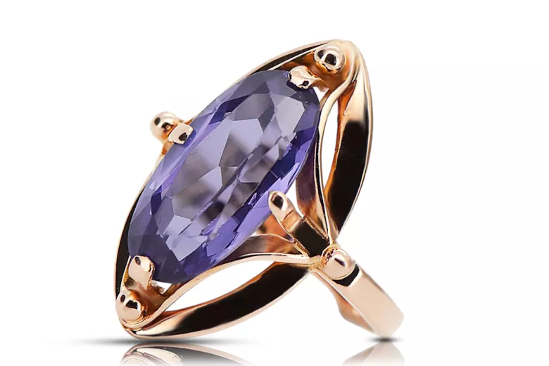 Original Vintage 14K Rose Gold Alexandrite Ring Vintage Jewlery vrc047r