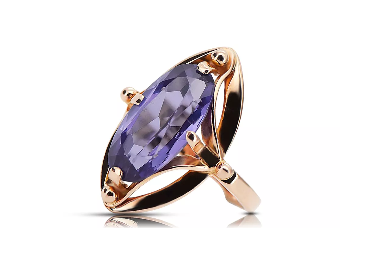 Original Vintage 14K Rose Gold Alexandrite Ring Vintage Jewlery vrc047r