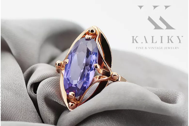 Original Vintage 14K Rose Gold Alexandrite Ring Vintage Jewlery vrc047r