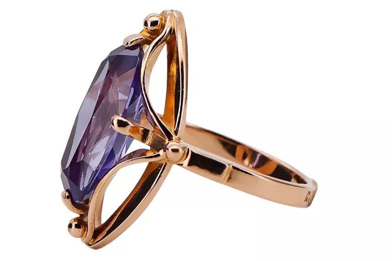 Original Vintage 14K Rose Gold Alexandrite Ring Vintage Jewlery vrc047r