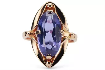 Ring Alexandrit Originales Vintage-Roségold aus 14 Karat Vintage Schmuck vrc047r