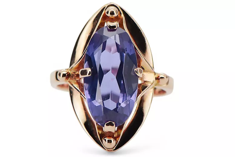 Original Vintage 14K Rose Gold Alexandrite Ring Vintage Jewlery vrc047r