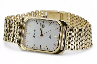 Gold men's watch Geneve ★ zlotychlopak.pl ★ Gold purity 585 333 Low Price!