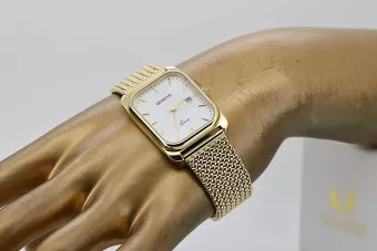 Jaune 14k 585 Geneve Geneve Watch Cadran blanc MW001YDW & MBW021Y
