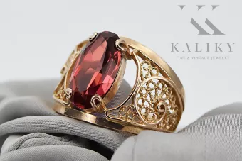 Кольцо Винтаж изделия Рубин Оригинальное винтажное розовое золото 14 карат vrc057r