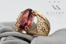 Rubinrot Originales Vintage-Roségold aus 14 Karat Ring Vintage Stil vrc057r